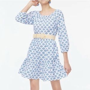 J. Crew Women’s Scoopneck Mini Dress in White Sail Blue Size 6